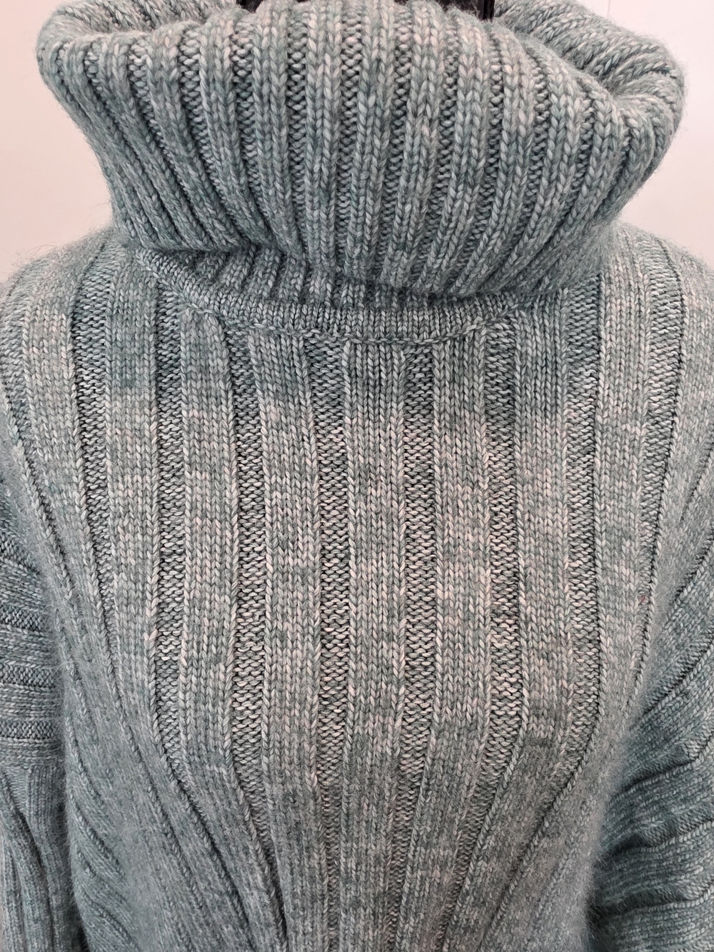 Falls Creek Ribbed Funnel Neck Sweater - Light Teal - Picture 4 of 5